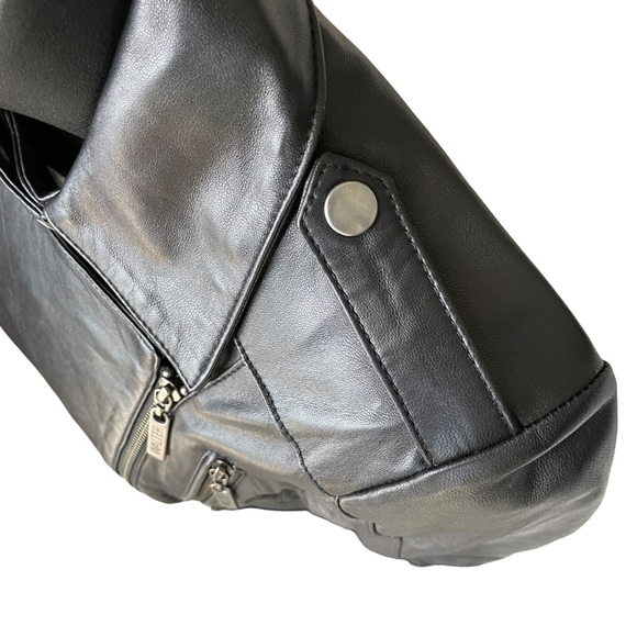 Women's Black Lambskin Leather Moto Biker Jacket Blazer by Walter Baker - Size 2 - Picture 8 of 16